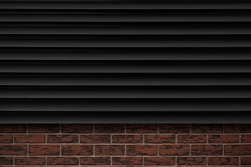 Black striped wall and brick. Architecture wallppaer