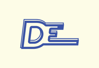 DE letter logo and sticker design template