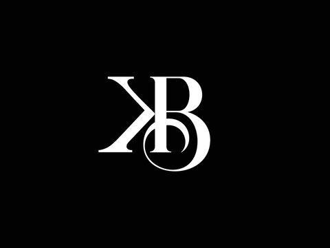 Creative kb , bk , initial monogram white vector logo template	