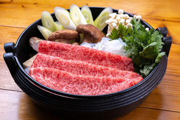 黒毛和牛ですき焼き