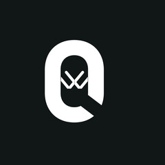 Initial letter WQ logo vector template