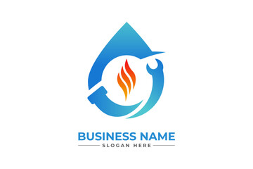 oil and gas with heating icon. HVAC, oil, gas, air condition and heating logo	