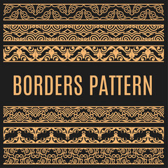 Border pattern,set of seamless patterns with elements