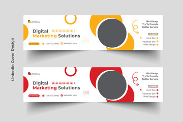 corporate Business linkedin cover banner and facebook cover banner template design.