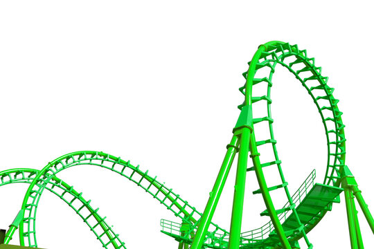 Roller coaster  isolated on white background.