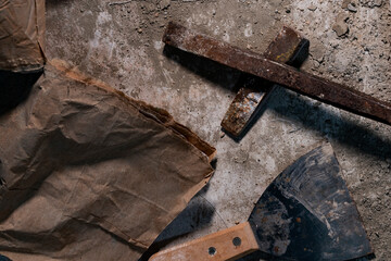 some old tools on the ground