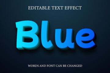 Fototapeta premium Blue 3d gradient style text effect