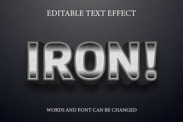 Iron 3d silver style text effect