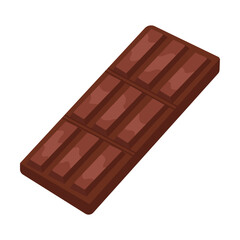 Chocolate, sweet food. Vector illustration of choco delicious product in cafe menu isolated on white