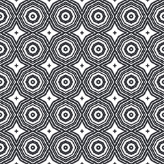 Striped hand drawn pattern. Black symmetrical