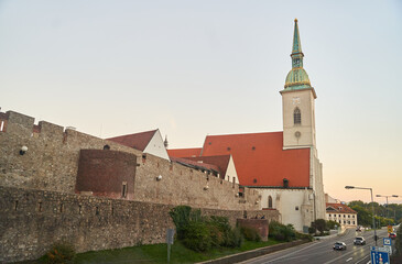 Fototapeta na wymiar Slovakia, Bratislava - October 8, 2022: View of St Martin's Cathedral in Bratislava. High quality photo