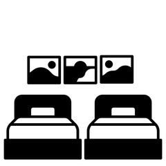 twin bed solid icon