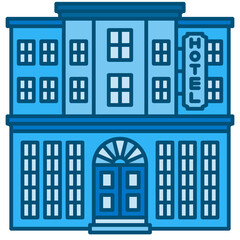 Naklejka premium hotel blue line icon