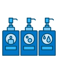 shampoo blue line icon