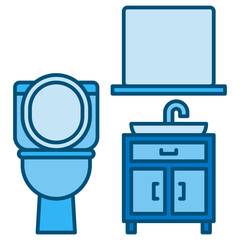 toilet blue line icon