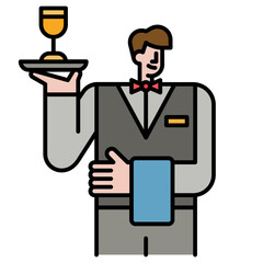 waiter line icon
