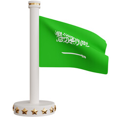3d rendering saudi arabia national flag isolated