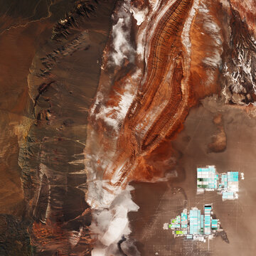 Salar de Atacama, the largest salt flat in Chile seen from space - contains modified Copernicus Sentinel Data (2019)