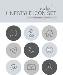 Linestyle Icon Set Business Contact