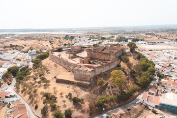 Um forte em Castro Marim fotografado de Drone