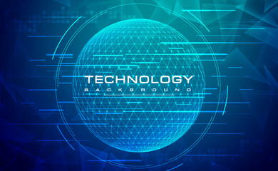 Digital technology worldwide global network internet connection green blue background, Abstract cyber tech futuristic planet world, Ai big data, Innovation 5g wireless wifi future, illustration vector