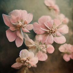 Dusty pink blossom illustration.