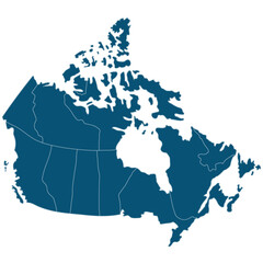 Detailed map of Canada with regions