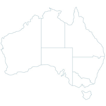 recommend clip art: AUSTRALIA MAP WITH REGIONS flat