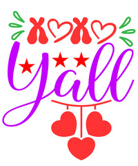 Xoxo Yall eps, Valentine's Day Designs, Cut Files Cricut, Silhouette, Valentines Day Svg, Valentine eps, XOXO Svg, Digital File
