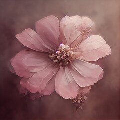 Dusty pink blossom illustration.