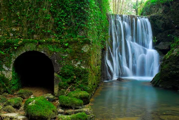 Foto op Aluminium Bolunzulo old mill and waterfall in Kortezubi. Urdaibai Biosphere Reserve. Basque Country. Spain © Jon Benedictus