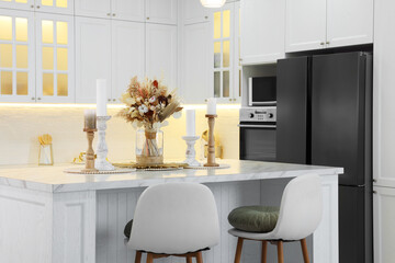 Luxury kitchen interior with new stylish furniture