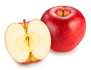 Red Apple isolated on white background, Fresh Red apple on white background With work path.