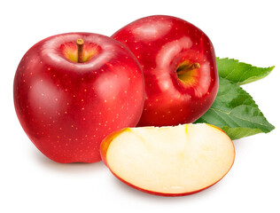 Red Apple isolated on white background, Fresh Red apple on white background With work path.