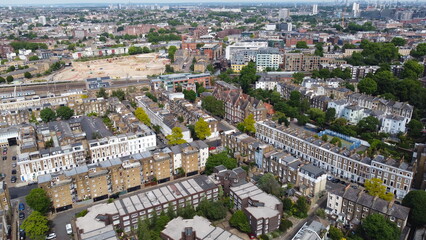 Primrose hill London , drone aerial view .