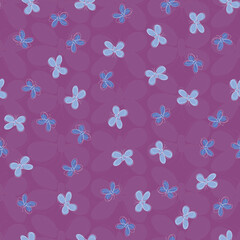 Vector purple Butterfly Breeze seamless pattern background.