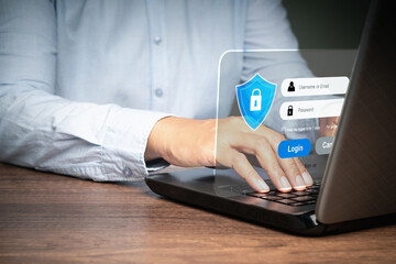 Access the system with login by username and password on the virtual screen