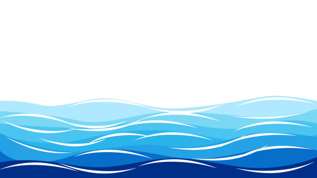 Blue lines layer ocean wave. sea vector abstract background illustration eps