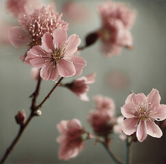 Dusty pink blossom illustration.