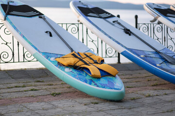 SUP board next to the beach