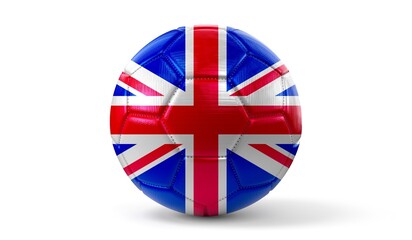 United Kingdom - national flag on soccer ball - 3D illustration