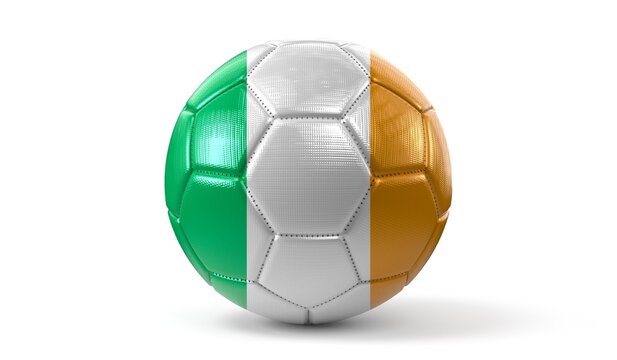 Ireland - national flag on soccer ball - 3D illustration