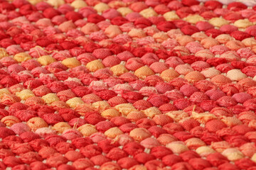 Closeup of colorful rag rug
