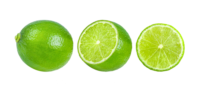 Lime with isolated on transparent png
