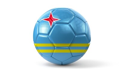 Aruba - national flag on soccer ball - 3D illustration