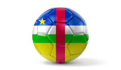 Central African Republic - national flag on soccer ball - 3D illustration