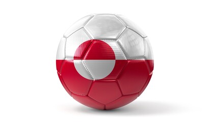 Fototapeta premium Greenland - national flag on soccer ball - 3D illustration