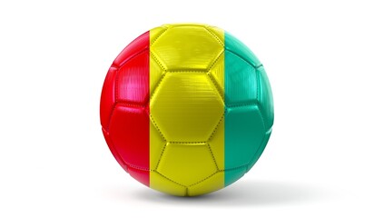 Guinea - national flag on soccer ball - 3D illustration