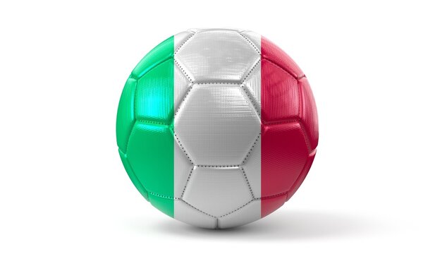 Italy - national flag on soccer ball - 3D illustration