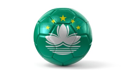 Macau - national flag on soccer ball - 3D illustration